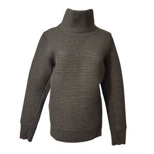 All in Motion Warm Sweater Top Women's Medium Ribbed Gray Funnel Neck